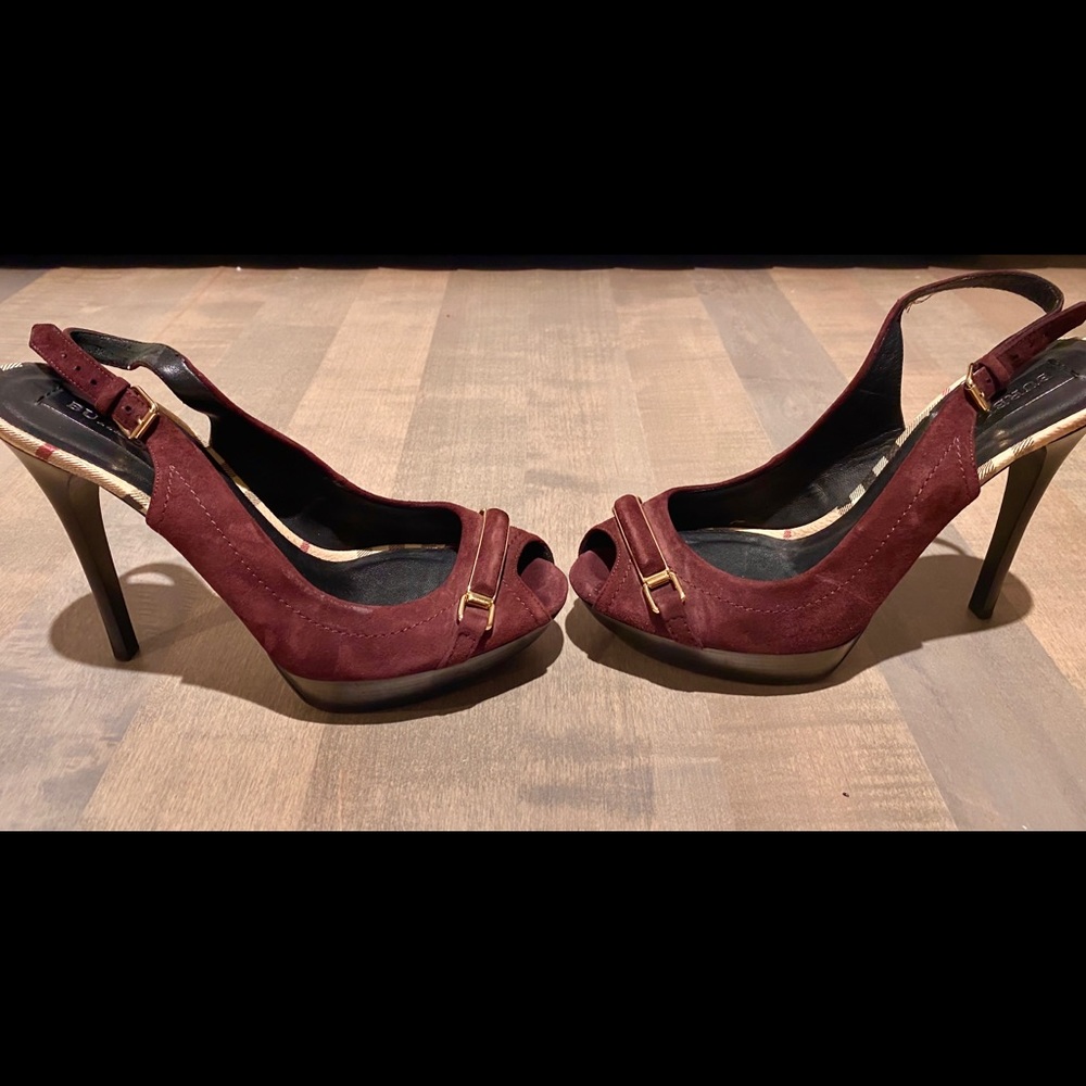 Authentic Burberry suede heels